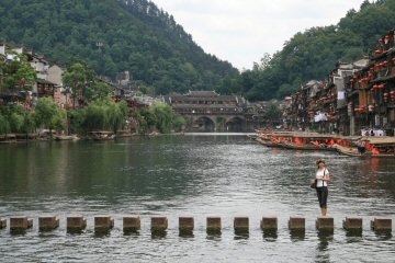 Tuojiang river and bridge